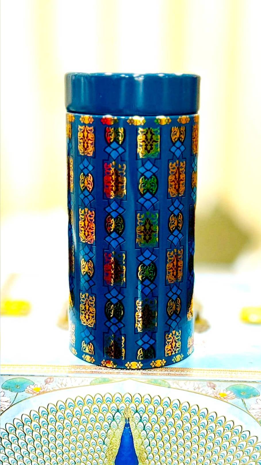 Royal Blue Printed Tin